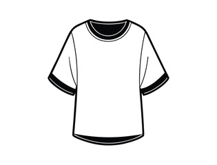Naklejka premium T Shirt Template Simple Design Short Sleeves with Black Edging