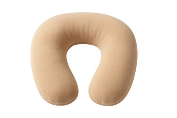Beige neck pillow providing comfort for travel and relaxation