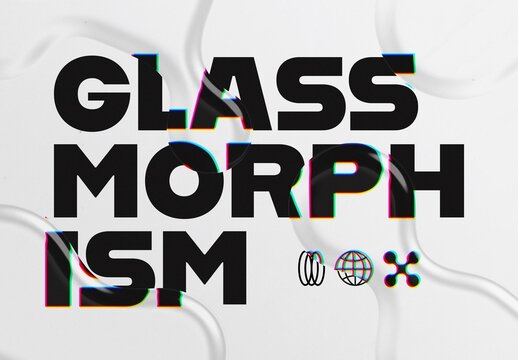Glass Morphism Text Effect Mockup