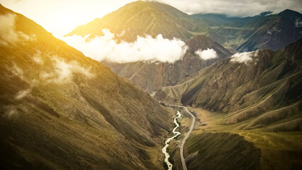 The mountain scenery of Xinjiang, China in Asia