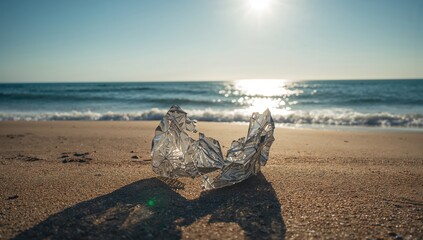 Broken shoreline with waves crashing, highlighting erosion risk