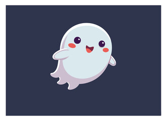 Cute Cartoon Ghost Illustration for Halloween Celebration or Fun Designs