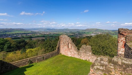 Scenic landscape visible from ancient fortress remains in rural area