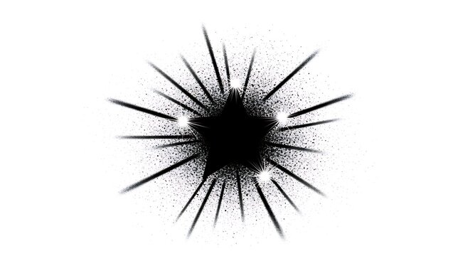 Explosion of Darkness - A Starburst of Ink on White.