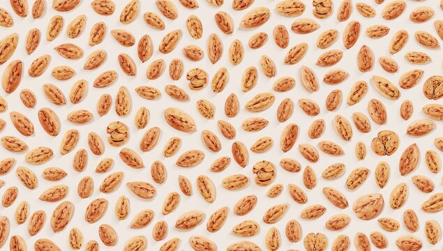 Watermelon seeds on a white backdrop, functional use as a background for promotional products and banners