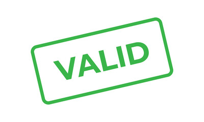 Green “VALID” stamp text on a clean white background, symbolizing approval, verification, authenticity, and confirmation. Ideal for documents, certification, and business validation concepts.