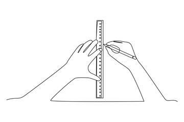 Simple continuous line drawing of all about building and architect activity. simple line, creativity designer. Vector, Designer.