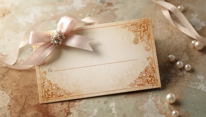 Antique-style birthday card design featuring vintage elements, suitable for personalized messages