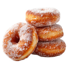 Stack of sugary donuts, sweet pastry, breakfast snack, dessert