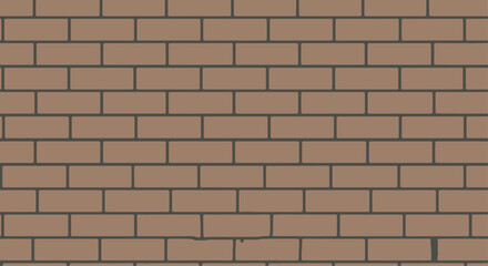 Obraz premium Classic running bond pattern of a brown brick wall provides a realistic and versatile texture for architectural or design backgrounds.