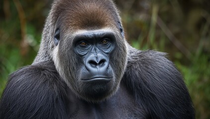 Gorilla Looks Directly at the Lens, Observing Behavior