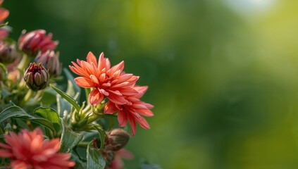 Close-up of flowers against a blurred green backdrop, ideal for editorial design and summer themes