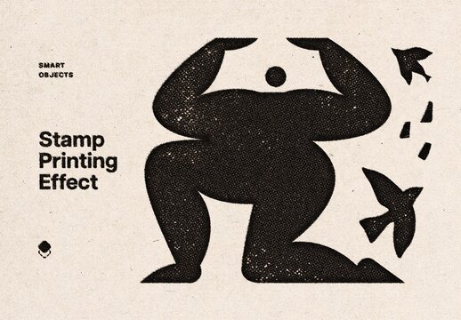 Vintage Stamp Print Effect Mockup