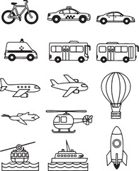 Collection of transportation icons