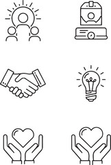 Obraz premium Set of six business and finance icons