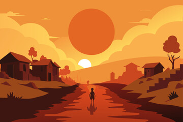 sunset in the mountains