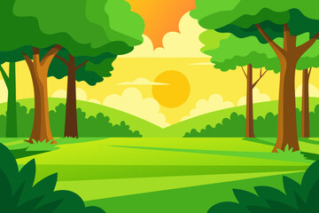 vector illustration of a rural landscape