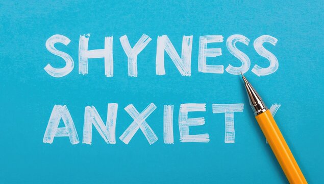 Handwritten text correction from SHYNESS to SOCIAL ANXIETY indicating a severe fear of social interactions and public scrutiny
