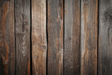 Fototapeta premium Close-up of aged wooden planks with visible nails