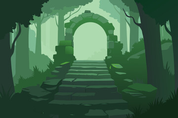 green tunnel in the park