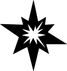 Shining star silhouette design for hope and inspiration concept