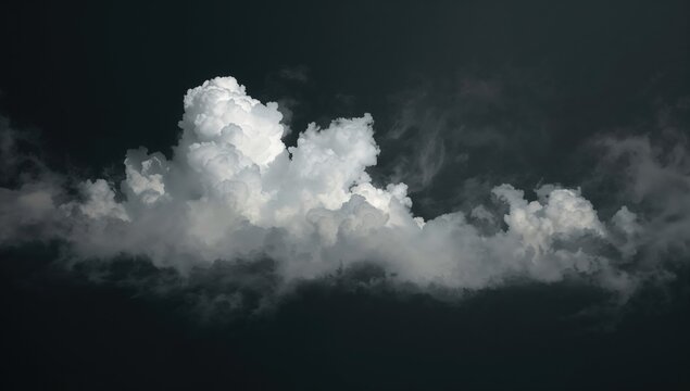 White clouds floating on a black backdrop - Powered by Adobe