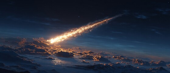 Majestic rocket ascends amidst the twilight hues, carving through the night sky. Bold fashion. Spectacular rocket launch at twilight with stars and a vivid exhaust plume. Artistic distortion.