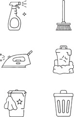 Fototapeta premium Collection of cleaning icons
