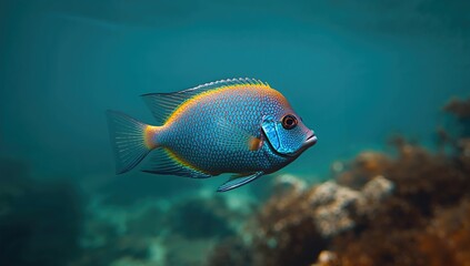 Vibrant fish swimming gracefully in clear water, showcasing aquatic life