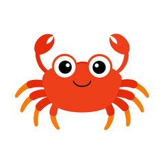 Cute Cartoon Red Crab Character Illustration 
