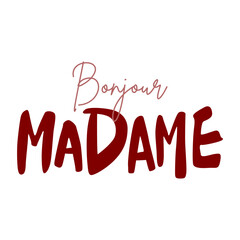 Bonjour Madame French Typography Design in Red © gorgang