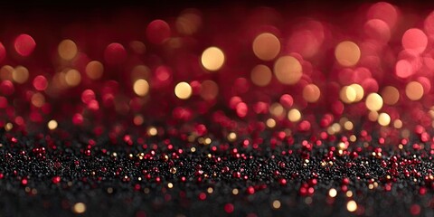 a stylish christmas backdrop with blurry redish and golden lights