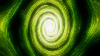 Fototapeta premium Abstract geometric seamless green and yellow circles magic tunnel background