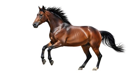 Obraz premium Galloping horse on white background
