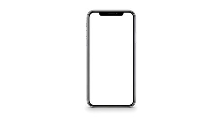 Smartphone with blank screen isolated on white background digital display for mockup communication technology