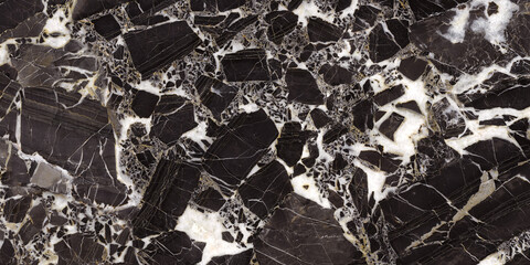 High-resolution black marble terrazzo texture. Porcelain tile carpet.