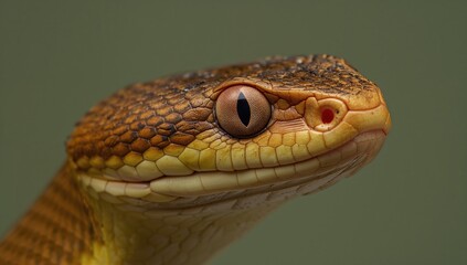 Fototapeta premium Detailed View Of A Stunning Sabah Bamboo Pitviper - Trimeresurus Sabahi, Erosion Risk