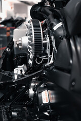 Snowmobile CVT System Side View with Belt