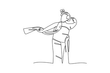 Simple continuous line drawing of all about traditional dance. simple line, creativity designer. Vector, Designer.