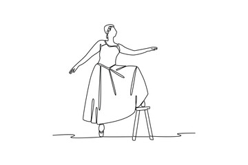 Simple continuous line drawing of all about traditional dance. simple line, creativity designer. Vector, Designer.