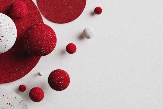 minimalist christmas main visual with red spheres accent
