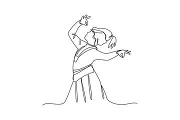 Simple continuous line drawing of all about traditional dance. simple line, creativity designer. Vector, Designer.