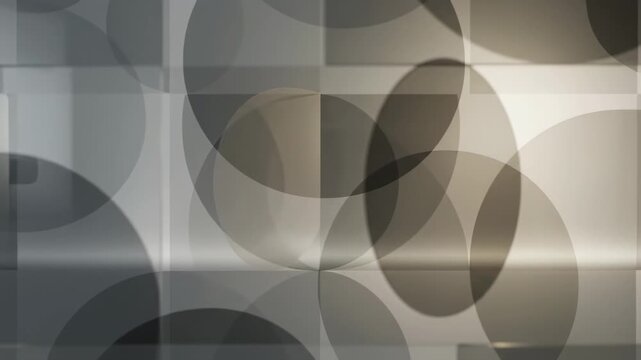 Abstract Geometric Background with Overlapping Circles and Squares.