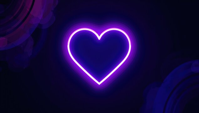 Neon heart symbol in electric style, vibrant decoration for parties or events