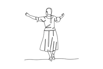 Simple continuous line drawing of all about traditional dance. simple line, creativity designer. Vector, Designer.