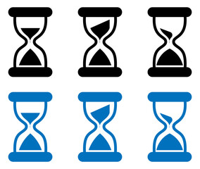 Vector hourglass timer icon, countdown symbol for work and study. Vintage hourglass icon for apps and websites. Sandglass timer flat icon design. Modern hourglass vector icon design. vector icons.