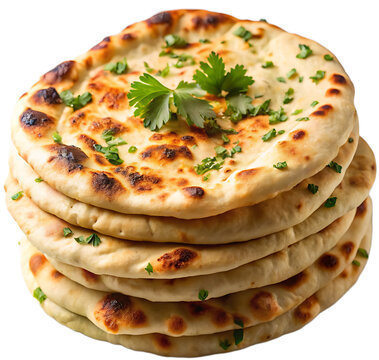 Naan bread stack  top view 
