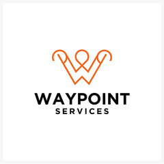 Waypoint Services Modern Logo Design with Abstract Letter W and Human Figure for Business Branding
