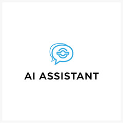 AI Assistant Icon A modern digital logo design for innovative artificial intelligence assistance