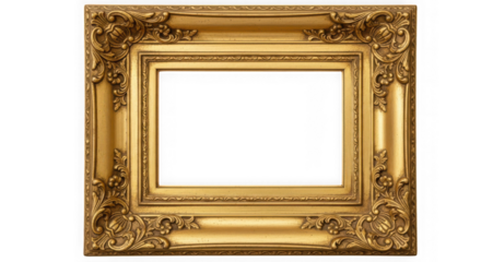 Classic ornate gold picture frame with intricate vintage details.